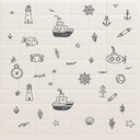 Panneau Mural 3D Adhésif Anti-Humidité – 77×70 cm – Motif Marin