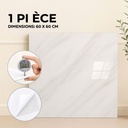 Panneau PVC Autocollant  Alternative Au Marbre 60 x 60 cm - Blanc Modèle 1