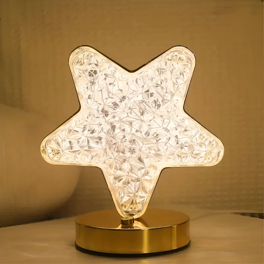 Lampe de Table Rechargeable Forme Étoile – Style Diamant Avec Tactile