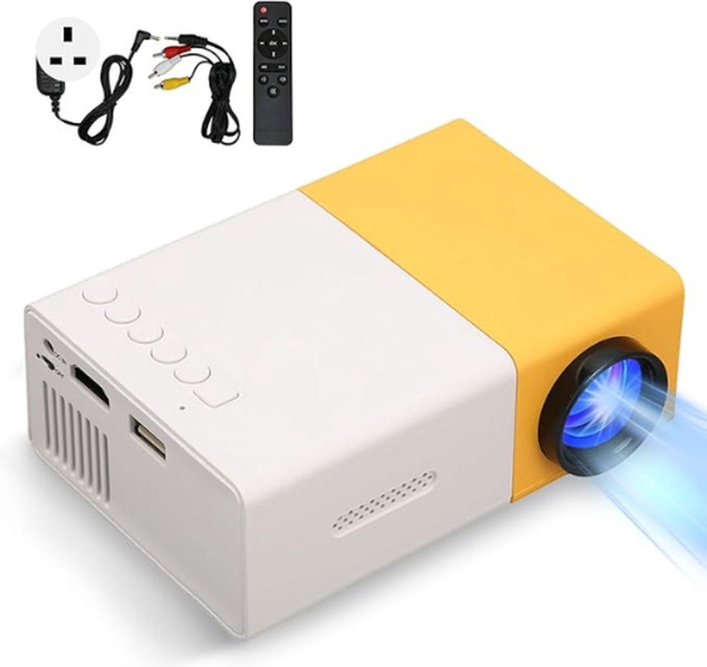 Mini Projecteur Portable LED – Vidéo Projecteur 1080P Support, Écran 24-60 Pouces 
