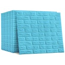 Pack de 10 Panneaux Muraux Adhésifs Anti-Humidité 3D - 77 * 70 cm-Bleu ciel 