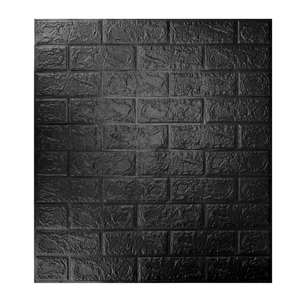 Panneau Mural Adhésif Noir Anti-Humidité 3D 77 x 70 cm