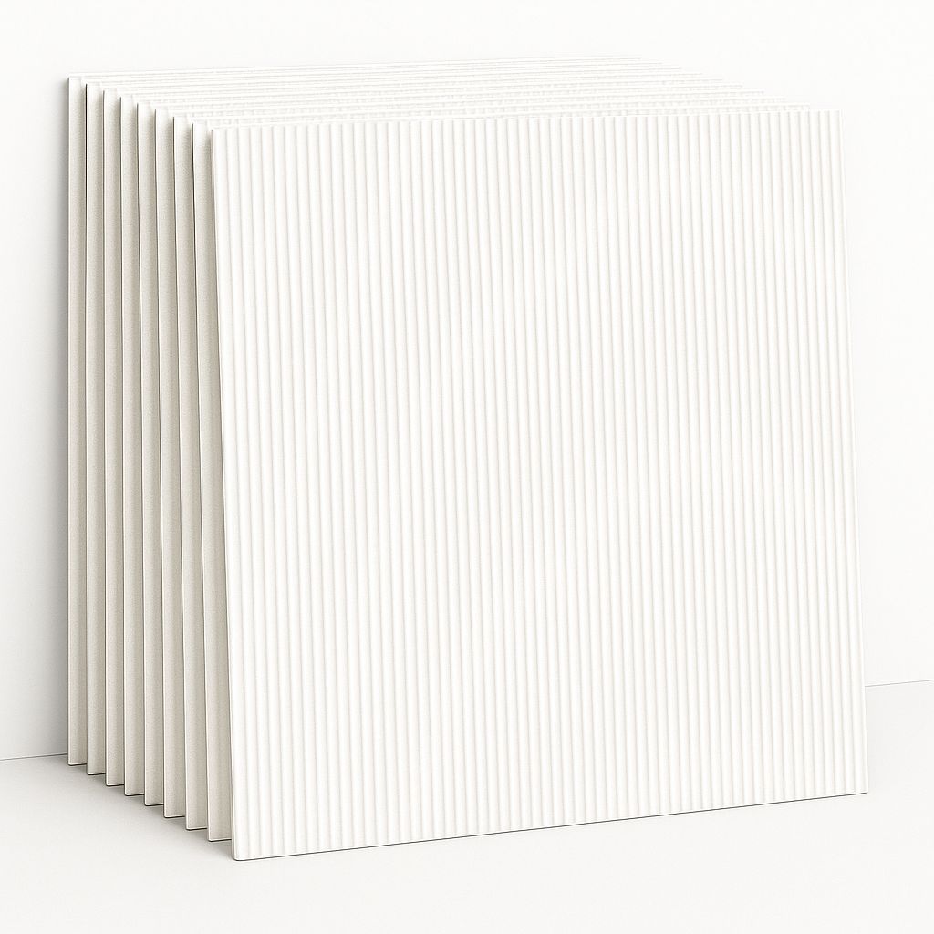 Pack de 10 Panneaux Muraux Adhésifs Blanc Anti-Humidité 3D 70 x 70 cm