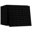 Pack de 10 Panneaux Muraux Adhésifs Noirs Anti-Humidité 3D 77x70 cm