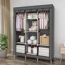 Armoire de Rangement Multifonctionnelle Avec Housse en Tissu Gris  170 x 130 x 45 cm 10 Compartiments