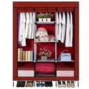 Armoire de Rangement Multifonctionnelle Avec Housse en Tissu Rouge  170 x 130 x 45 cm 10 Compartiments