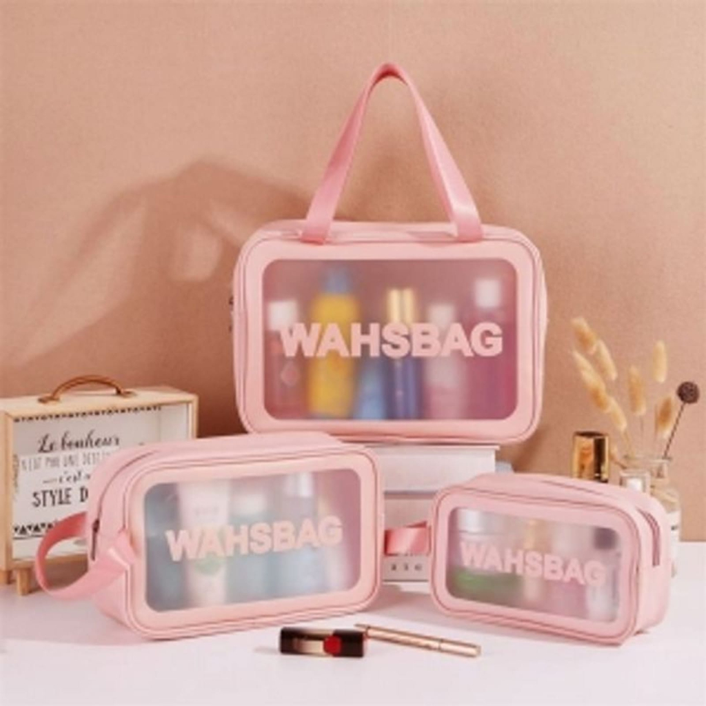 Set de 3 Trousses Roses De Rangement Cosmétiques Multifonctionnelles Et Étanches 