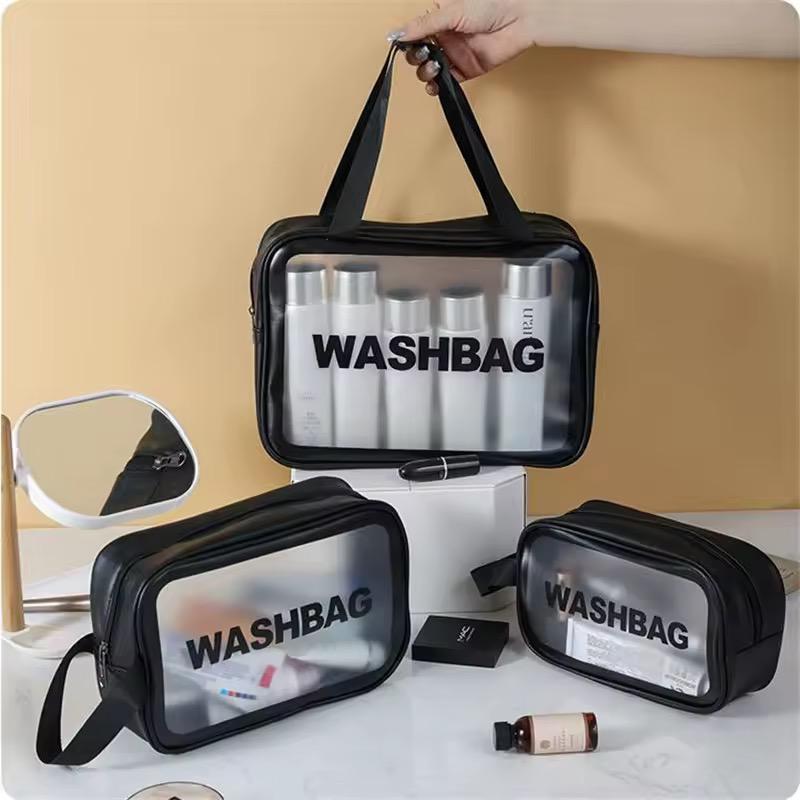 Set de 3 Trousses Noires De Rangement Cosmétiques Multifonctionnelles Et Étanches 