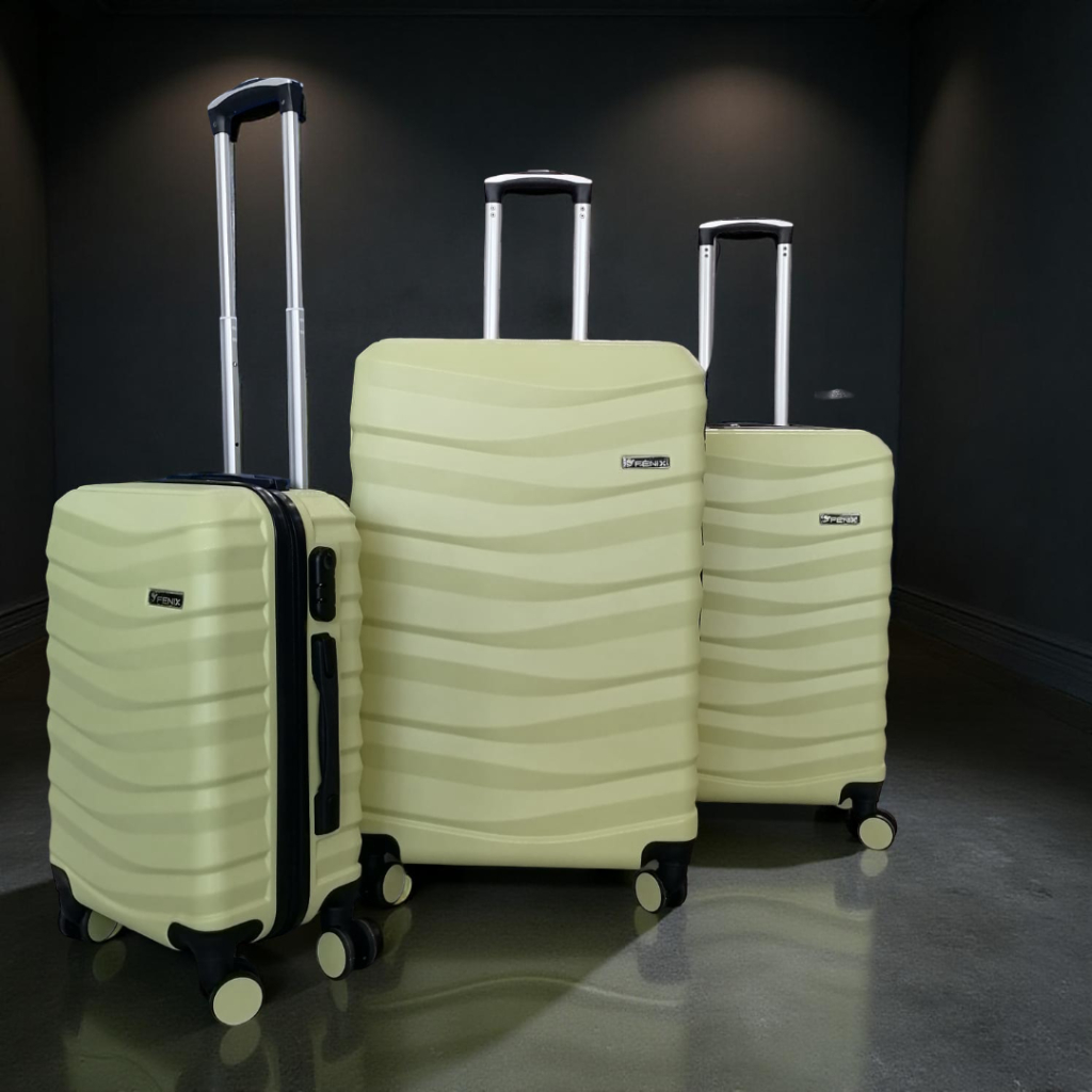  Serie De 3 Valises Abs Modèle 1 FENIX Vert Clair