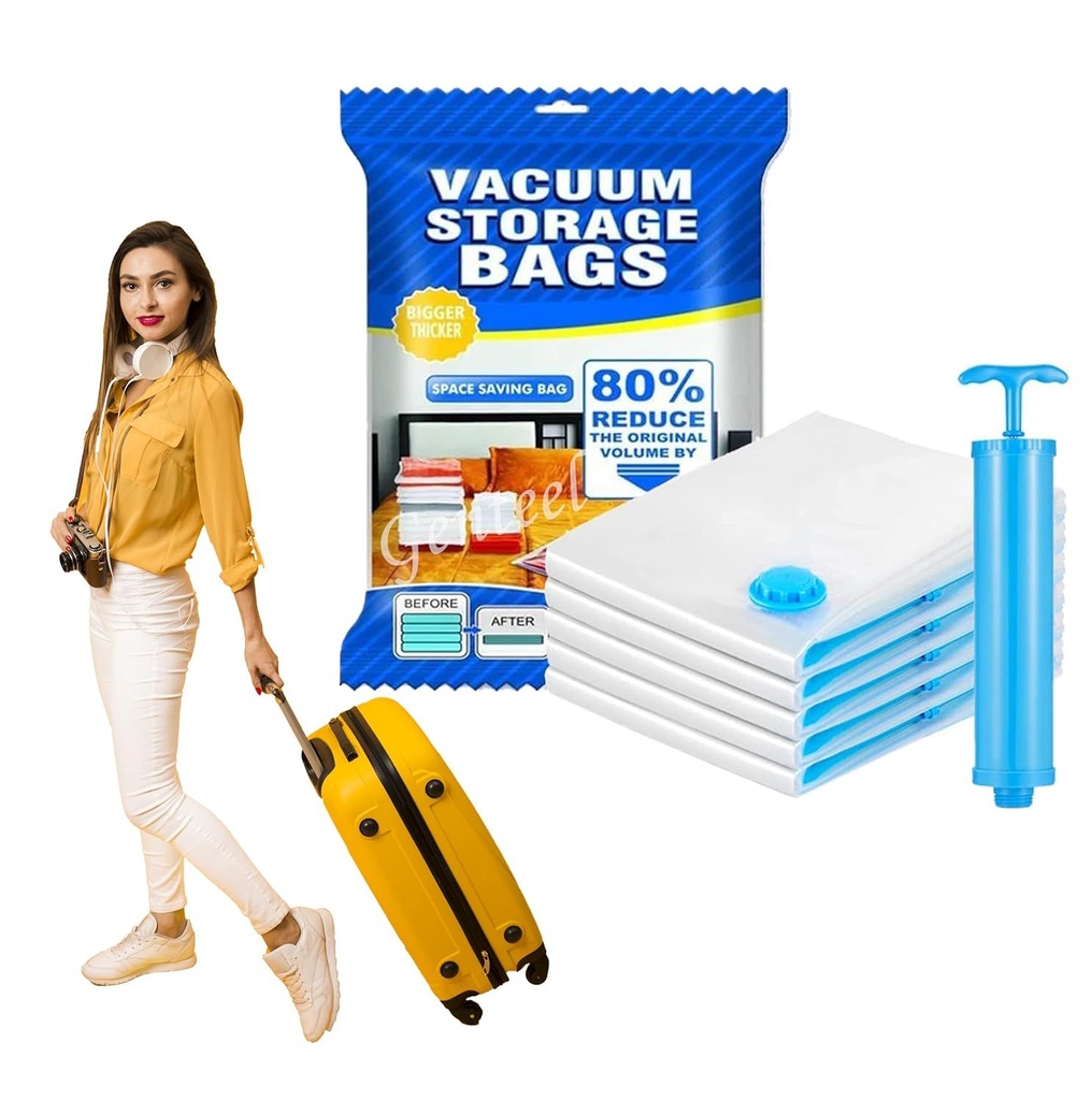 Lot de 5 Sacs de Rangement Sous Vide Avec Pompe