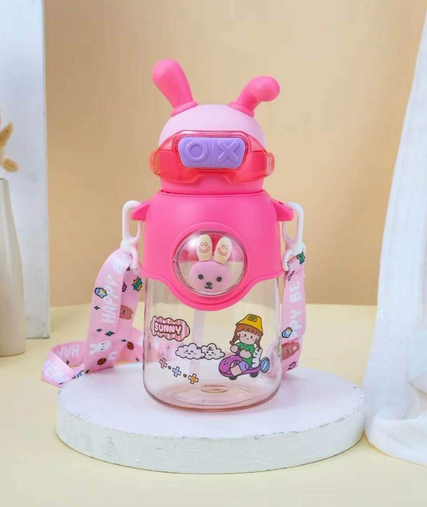 Bouteille d’Eau 750 ml Sans BPA - Motif Lapin-Rose