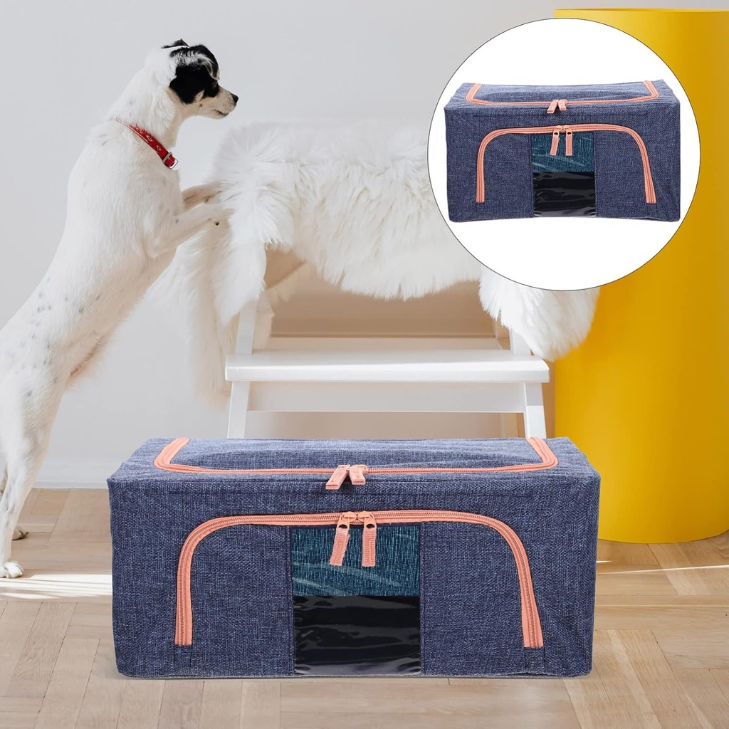 Boîte De Rangement Pliable Pour Linge De Maison Model 2 24L-Bleu