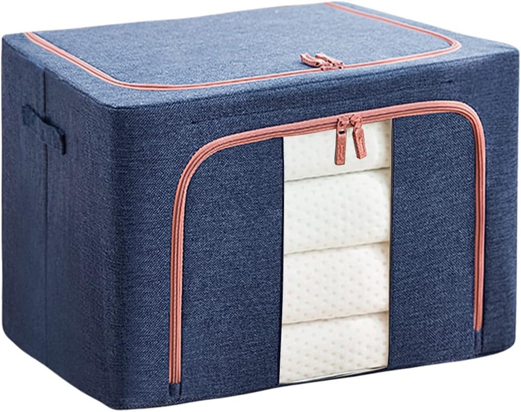 Boîte de Rangement Pliable pour Linge de Maison 100L Modèle 2– Optimisez Votre Espace avec Style et Praticité-Bleu