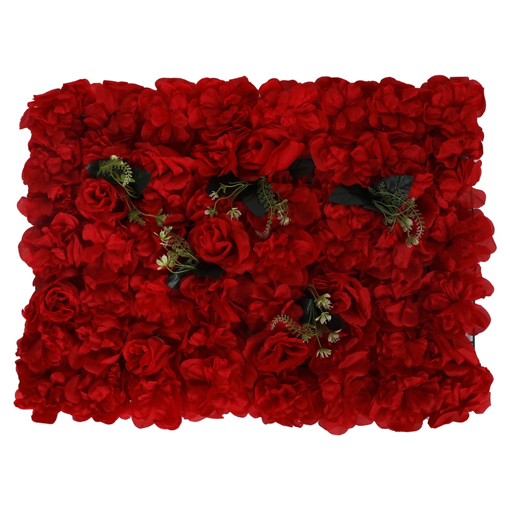 Mur de fleurs artificielles 60 X 40 cm modèle 1-Rouge