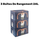Pack De 3 Boites De Rangement 24L En Bleu Modèle 1