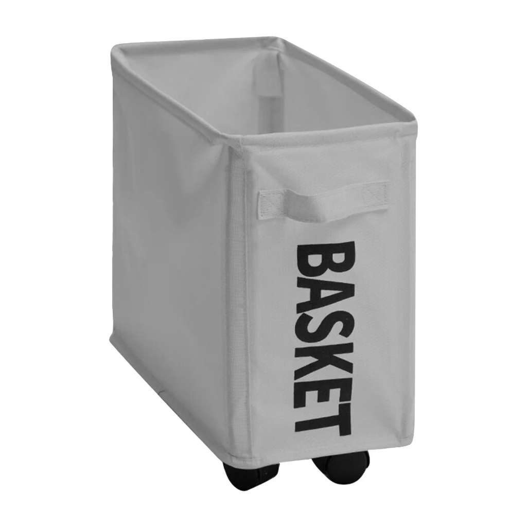 Panier à Linge Et De Rangement Pliable Avec 4 Roues 40 x 20 x 35 cm En Gris