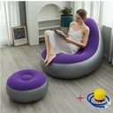 Canapé Gonflable Pliable, Portable Avec Repose-Pied – Violet – Avec Pompe