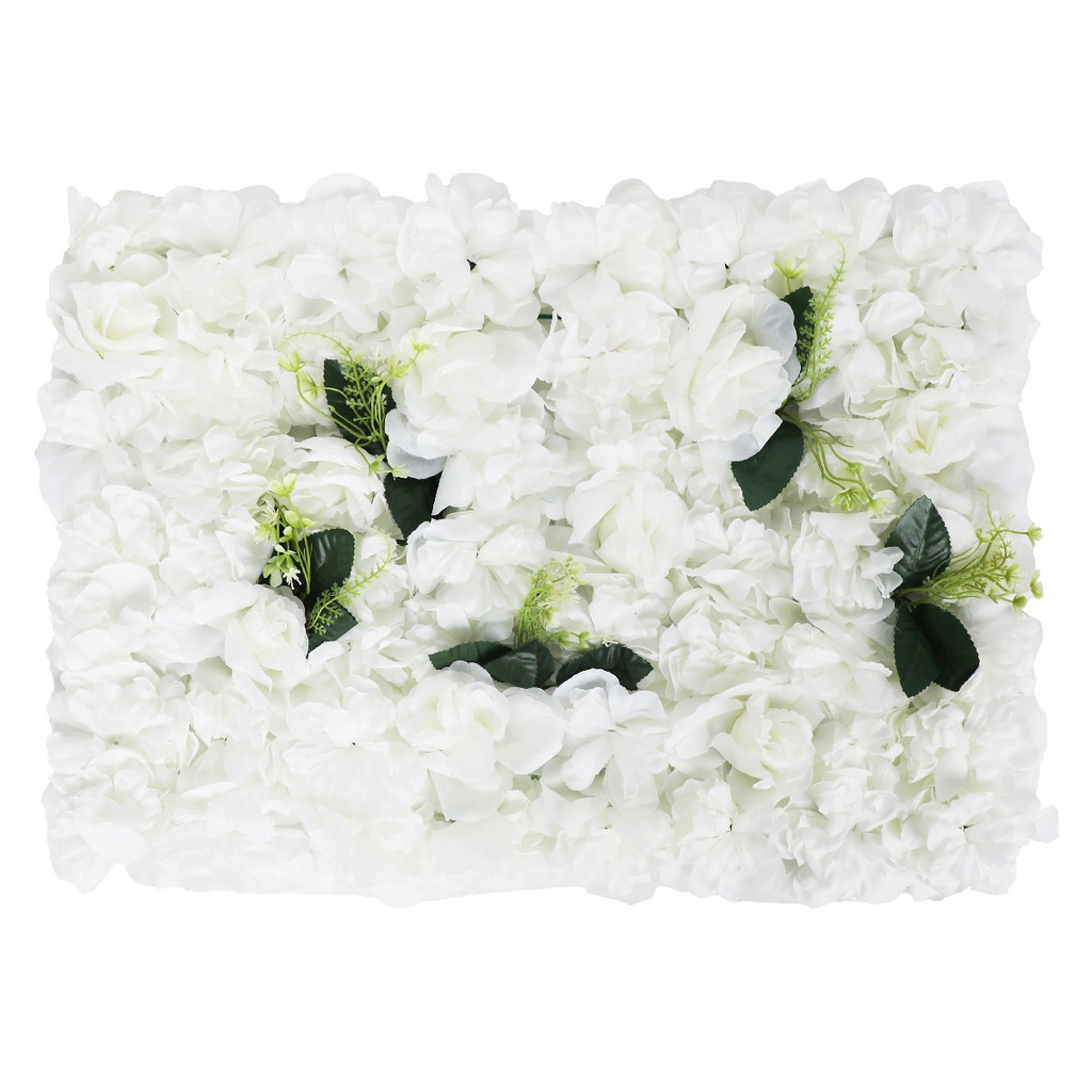 Mur de fleurs artificielles 60 X 40 cm modèle 1-Blanc