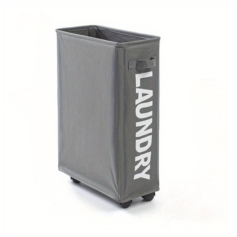Grand Panier de Rangement Paniers à Linge Pliable avec 4 Roues 58 x 40 x 20 Cm-Gris charbon