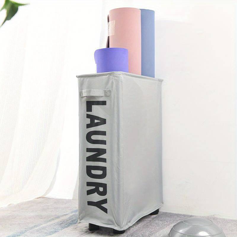 Grand Panier de Rangement Paniers à Linge Pliable avec 4 Roues 58 x 40 x 20 Cm-Gris