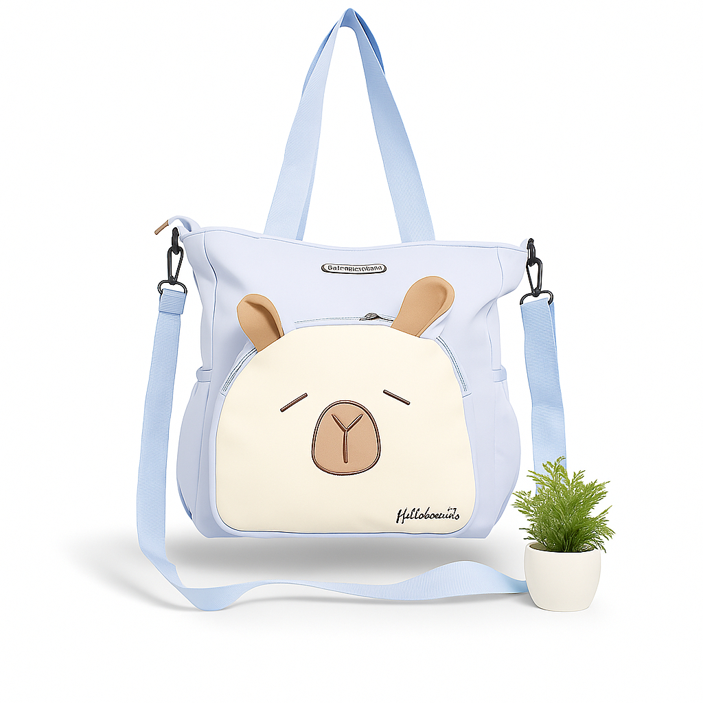 Sac à Main Motif Bébé Ours Bleu