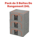 Pack De 3 Boites De Rangement 24L En Gris Modèle 2