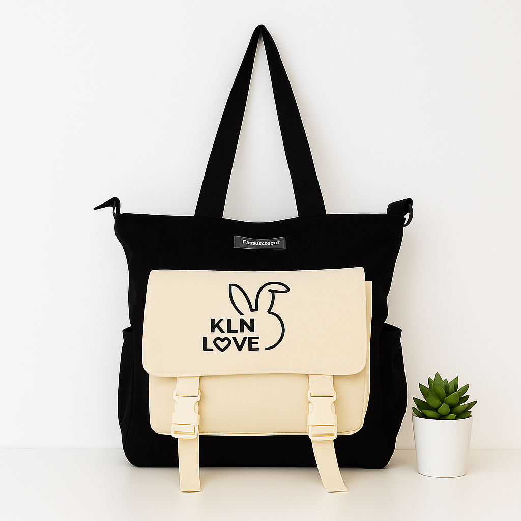 Sac à Main Motif KLN Love Noir