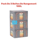Pack De 3 Boites De Rangement 100L En Gris Modèle 1