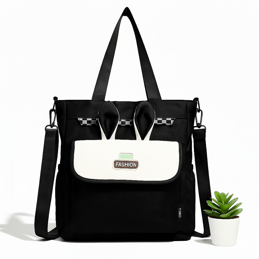 Sac à Dos Motif Rabbit Lovely Noir