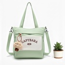 Sac à Main Motif Capybara – Style Coréen Kawaii avec Porte-Clé Peluche Vert