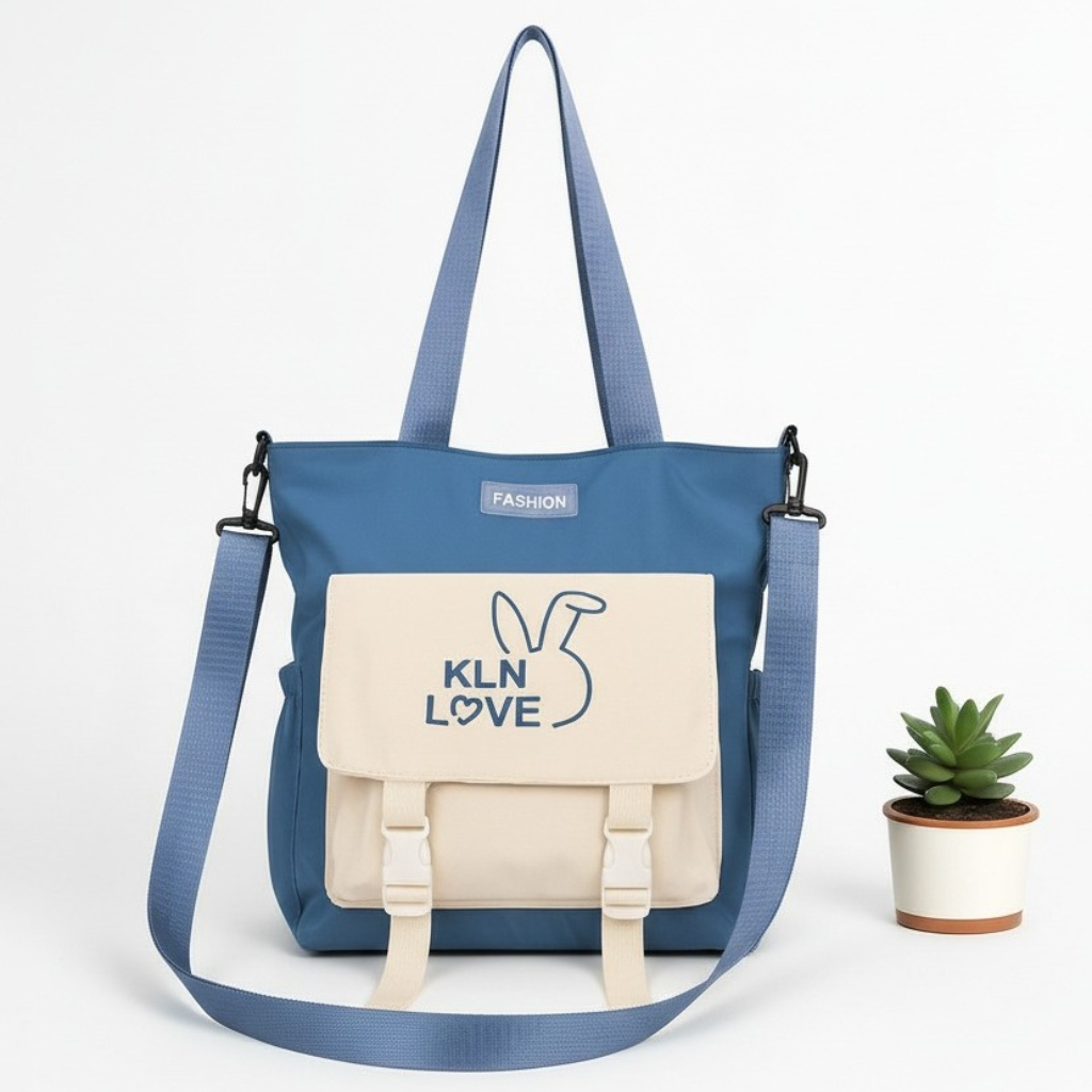Sac à Main Motif KLN Love Bleu