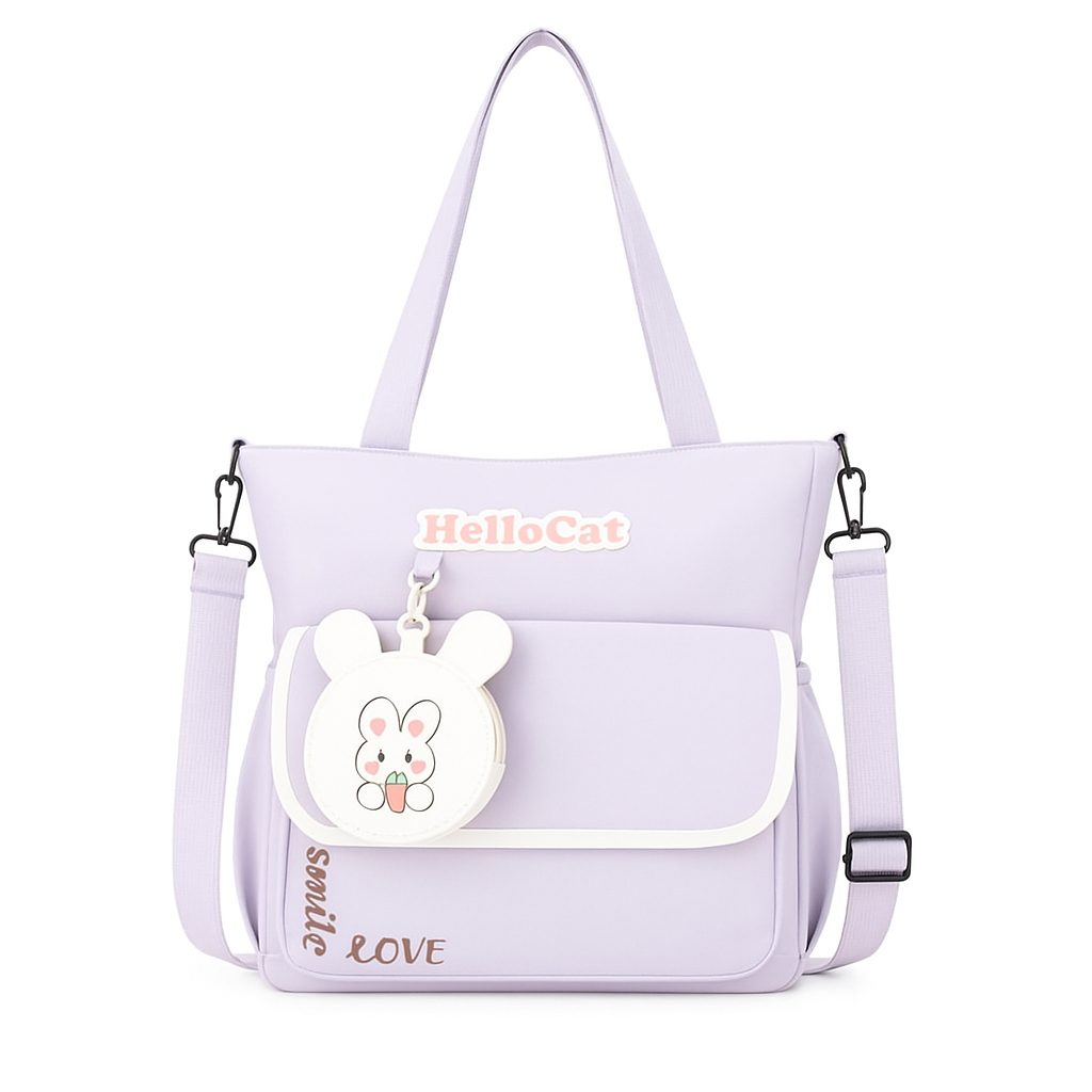 Sac à Main Avec Porte-Monnaie Motif Lapin – Style Coréen Violet