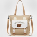 Sac à Main DREAMLANDI – Motif Ours Brodé Marron