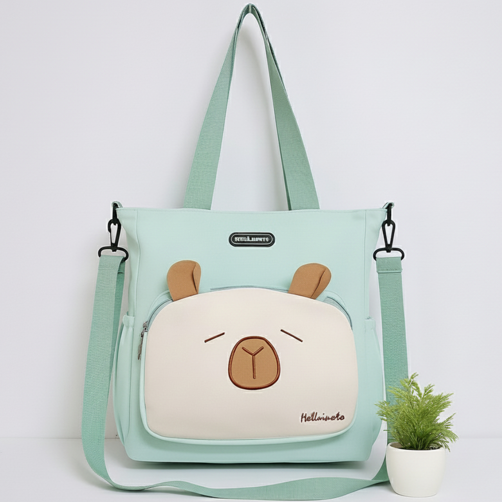 Sac à Main Motif Bébé Ours Vert