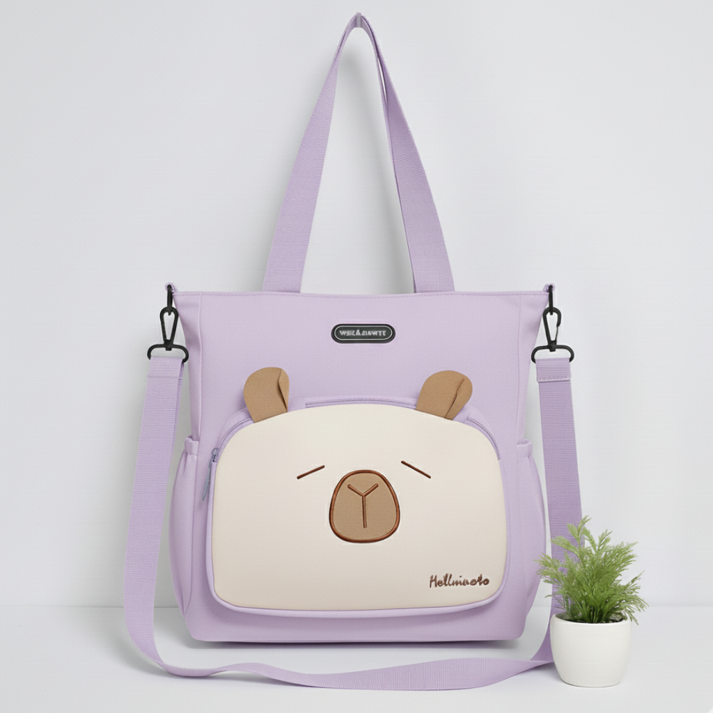 Sac à Main Motif Bébé Ours Violet