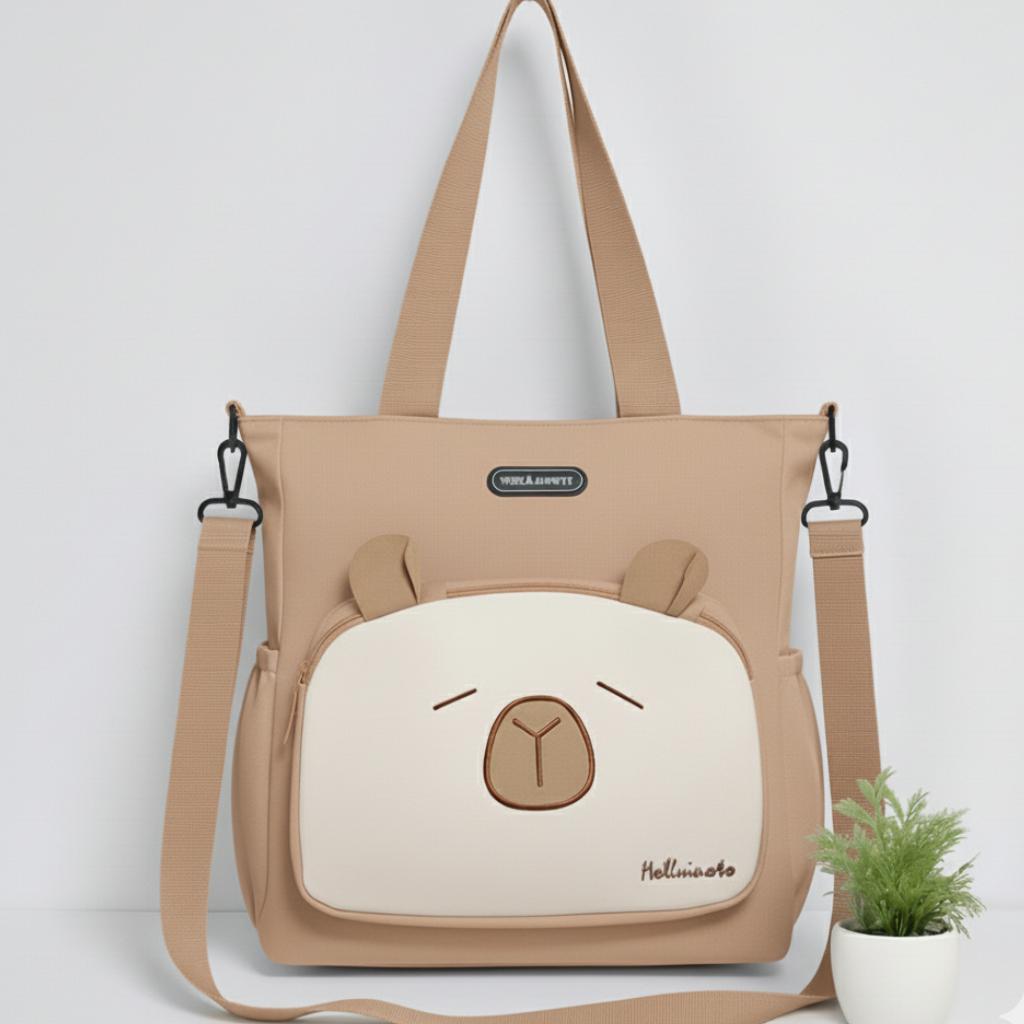 Sac à Main Motif Bébé Ours Marron