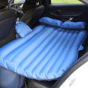 Matelas de Voyage Gonflable Universel Pour Voiture 135 cm x 50 cm x 85 cm Avec Pompe Allume-Cigare et 2 Oreillers Bleu
