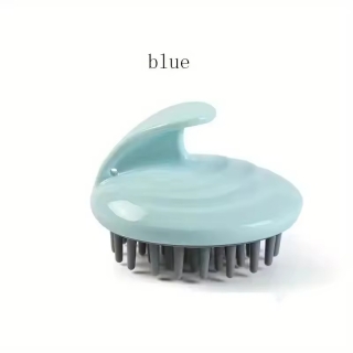 Brosse à Shampoing En Silicone Pour Massage et Nettoyage Cheveux-Bleu