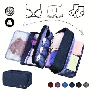 Sac Organisateur De Sous Vêtements De Voyage Imperméable 27 x 15 x 11 cm-Bleu