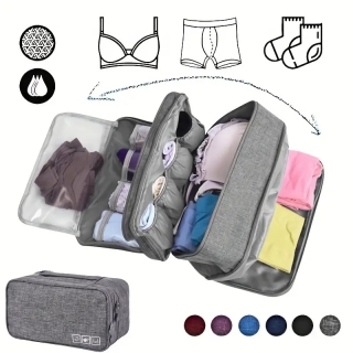 Sac Organisateur De Sous Vêtements De Voyage Imperméable 27 x 15 x 11 cm-Gris