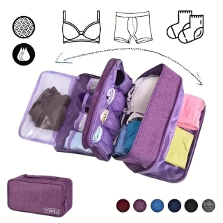 Sac Organisateur De Sous Vêtements De Voyage Imperméable 27 x 15 x 11 cm-Violet