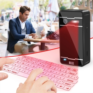 Mini Clavier De Projection Laser Sans Fil – Compatible Windows, Android et iOS Noir