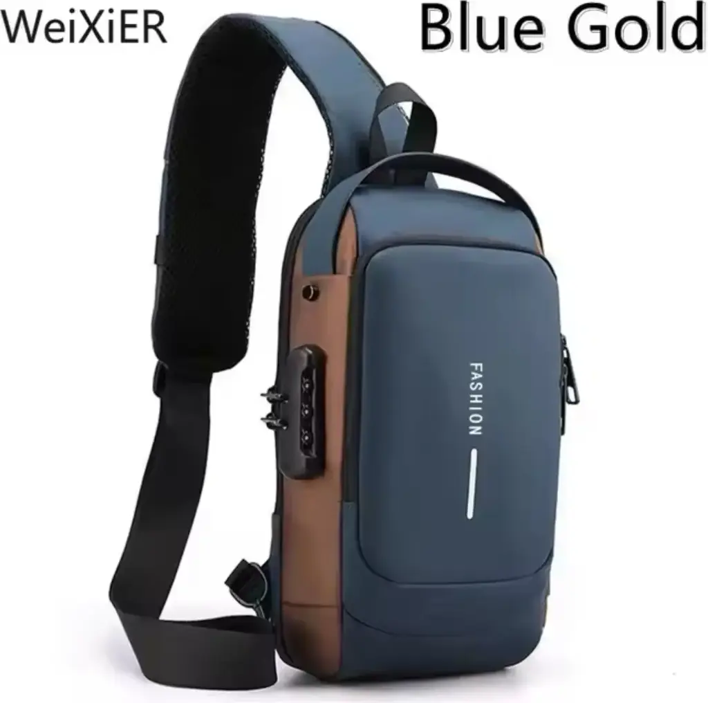 Sac À Dos À Bandoulière Antivol USB-Motif 3