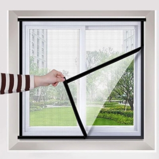 Moustiquaire Réutilisable Et Réglable Pour Fenêtre 150 x 150 cm – Avec Scratch Sans Perçage