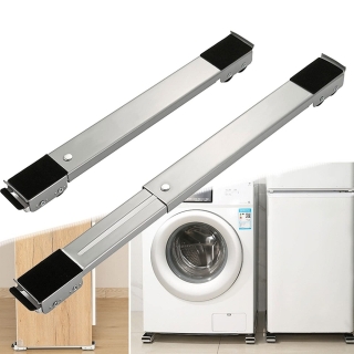 Pack de 2 Supports à Roulettes pour Gros Électroménagers et Meubles Gris