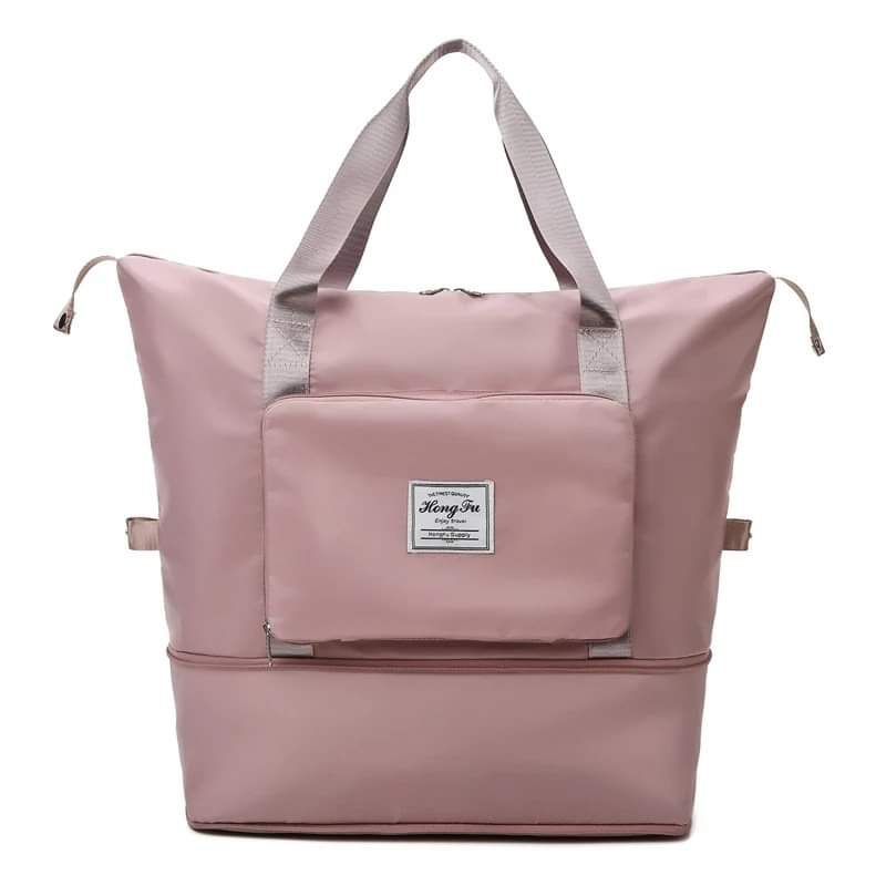 Sac de voyage pliant de grande capacité imperméable à l’eau-Rose