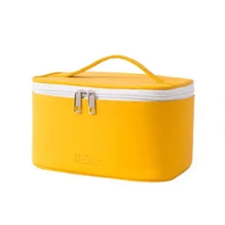 Trousse de Maquillage Imperméable Portable 22 x 14 x 12 cm-Jaune Moutarde