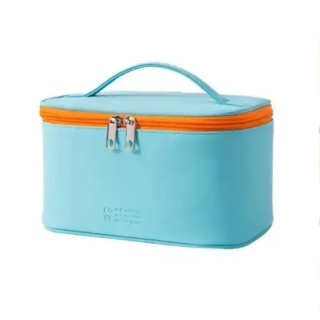 Trousse de Maquillage Imperméable Portable 22 x 14 x 12 cm-Bleu turquoise