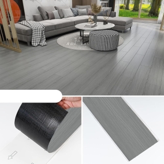 Pack de 36 Plaques PVC Autocollantes Pour Sol – Effet Bois GrisFoncé – 91,44 × 15,24 cm – Modèle HM3013 – 5,03 m²