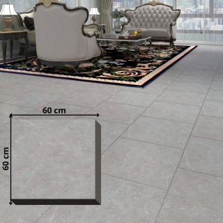 Pack de 28 Carreaux PVC Autocollants pour Sol – 60 × 60 cm – Grège Finition Mate - Modèle 7711 - 10,08 m²